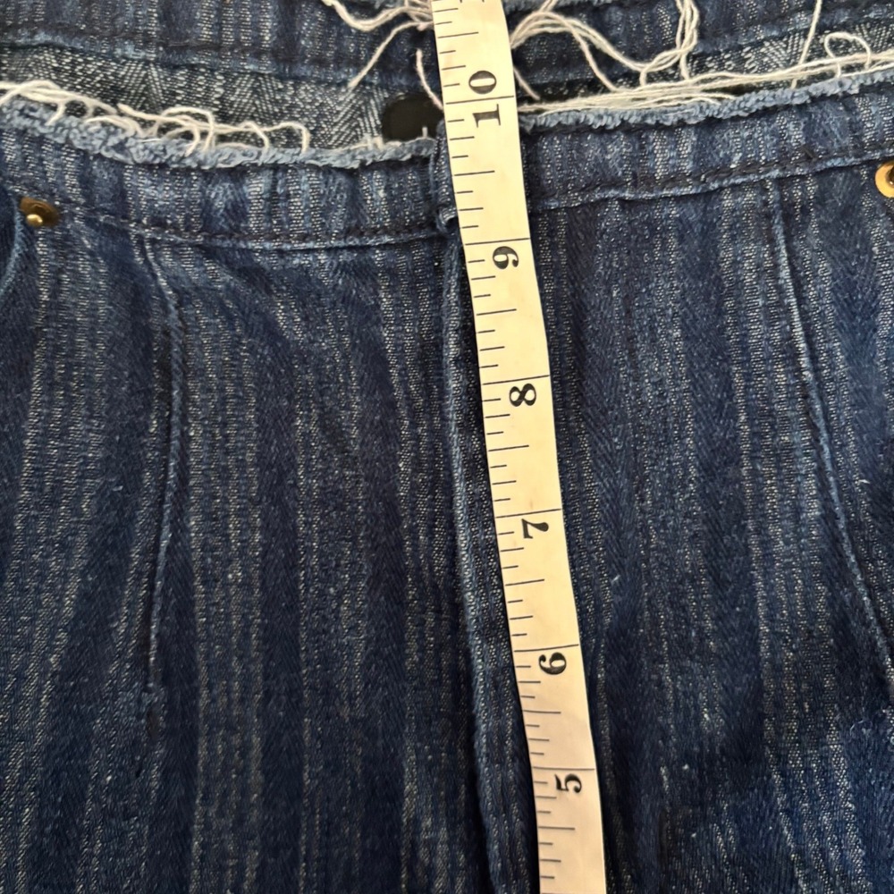 EUC Lioness Charismatic Mid Rise Flare‎ Jeans Sz M Dark Denim Blue Striped y2k - Picture 6 of 7